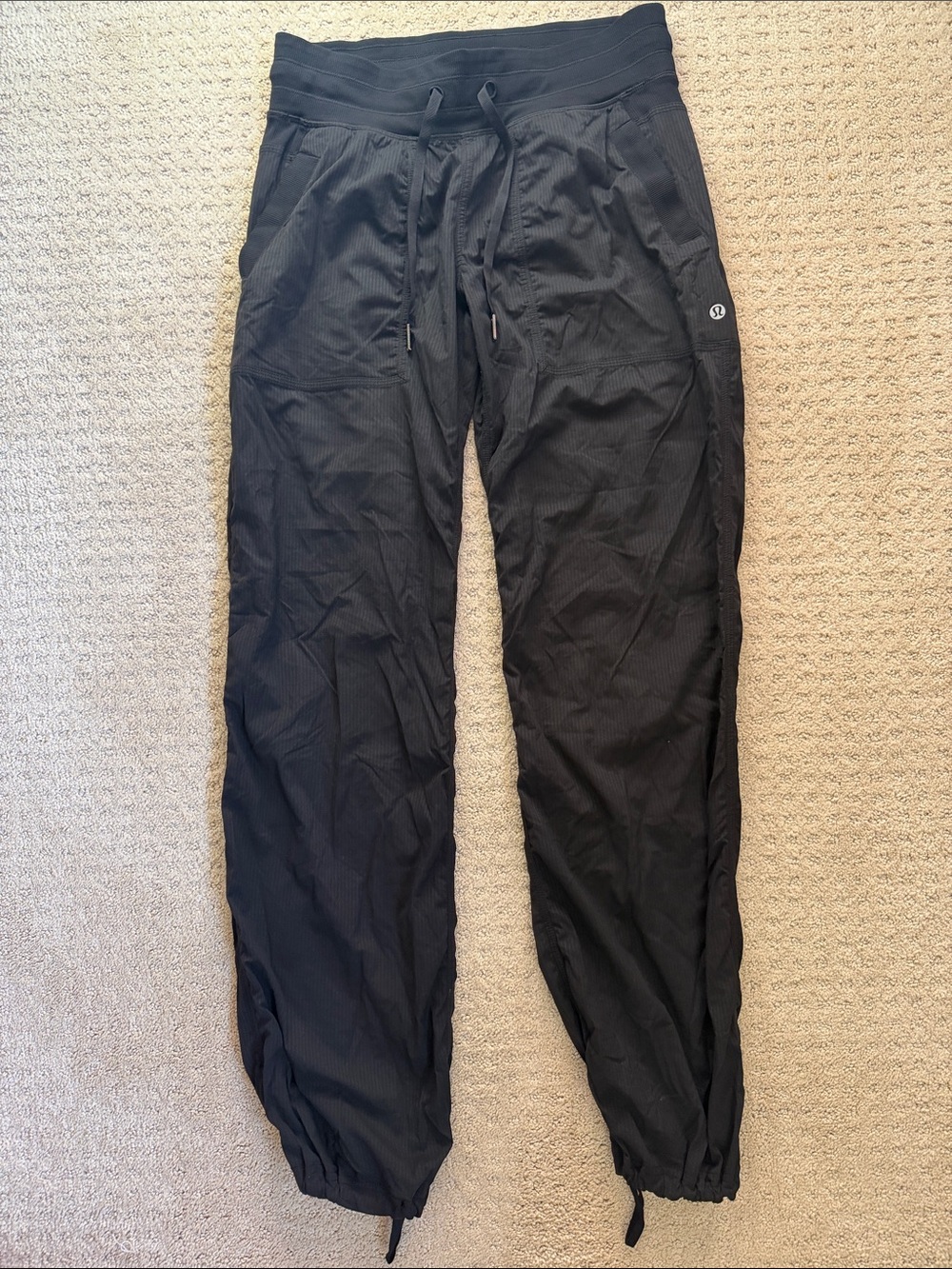 Lululemon Black Dance Studio Pants with Drawstring Waist - Size 6
